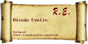 Rózsás Evelin névjegykártya